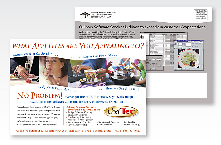 Jumbo postcard: Culinary Software, “What’s Your Appetite”