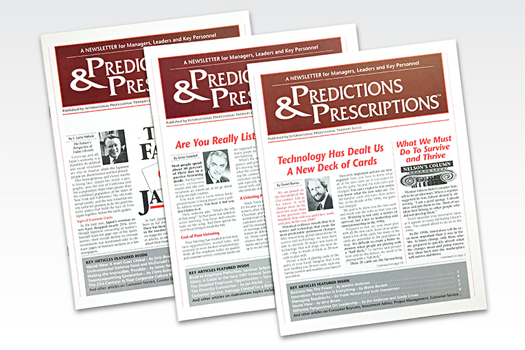 Business Newsletters: “Predictions & Prescriptions”
