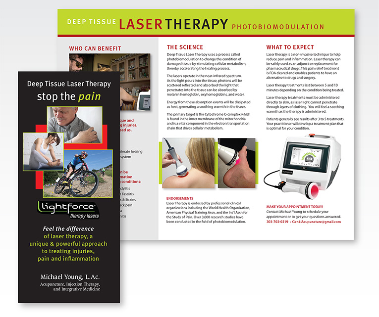 Brochure design / Trifold: “Laser Therapy” by Young Healthcare