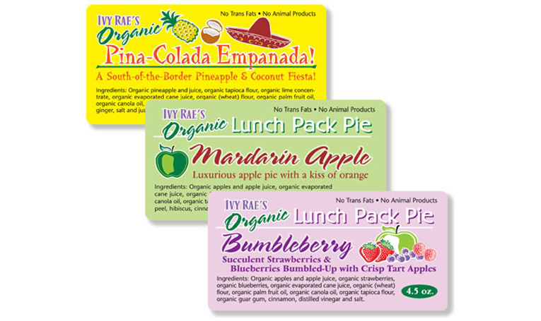 Packaging / Product Labels: “Ivy Rae’s Hand Pies”