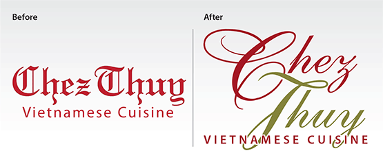 Before & After – Logo Re-design: “Chez Thuy Restaurant”