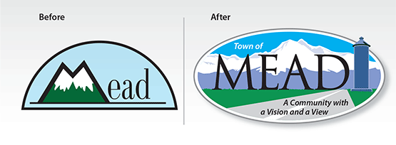Before & After – Rebrand: “Town of Mead”