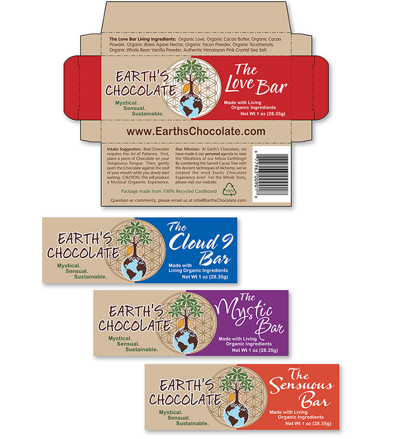 Packaging Design / Die-Cut Box: “Earth’s Chocolate”