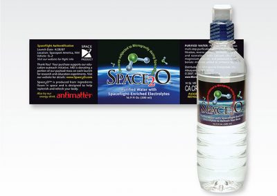 Packaging / Product Label:  “Space2O Enriched Water”