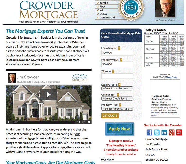 Web Design: “Mortgage Broker / Crowder Mortgage”