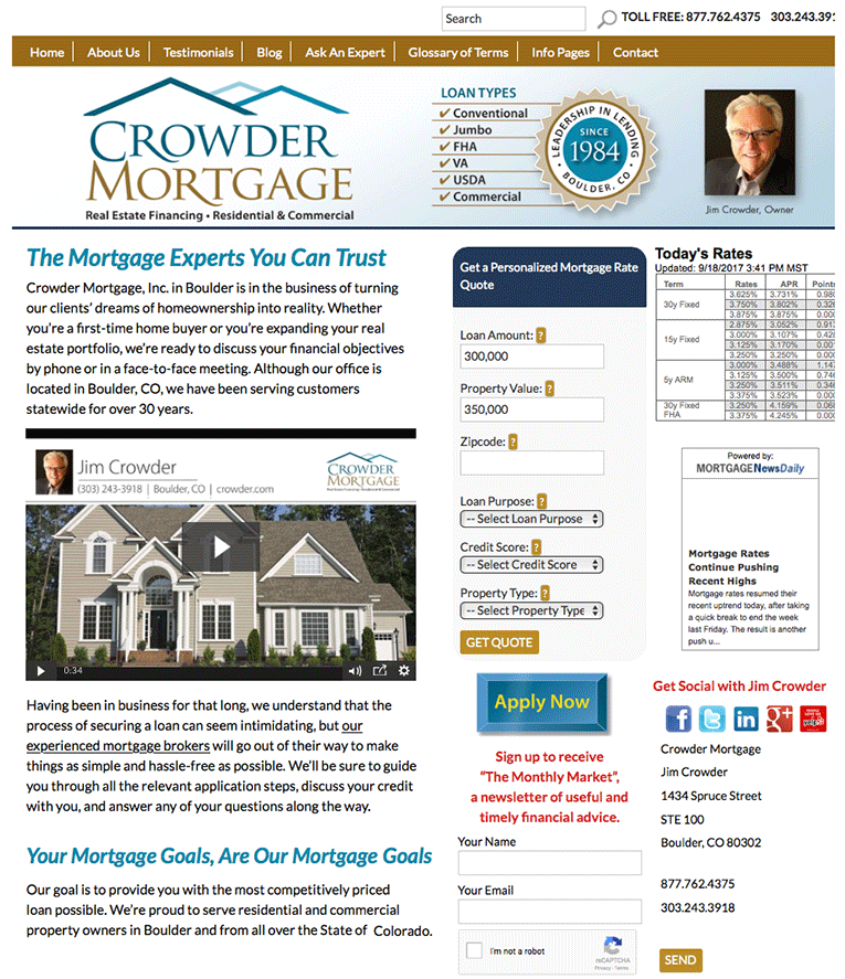 Web Design: “Mortgage Broker / Crowder Mortgage”