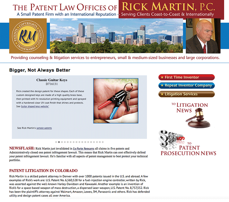 Web Design: “Patent Colorado / Rick Martin, PC”