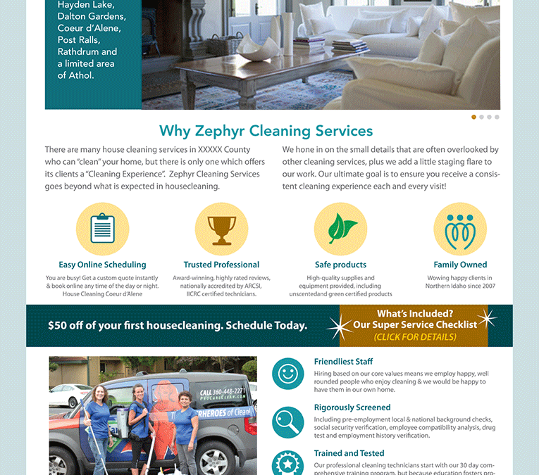 Web Design: “Zephyr Cleaning”