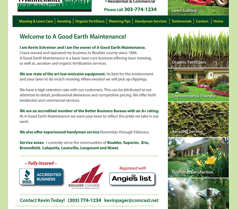 Web Design: “A Good Earth Maintenance / Lawn Care”